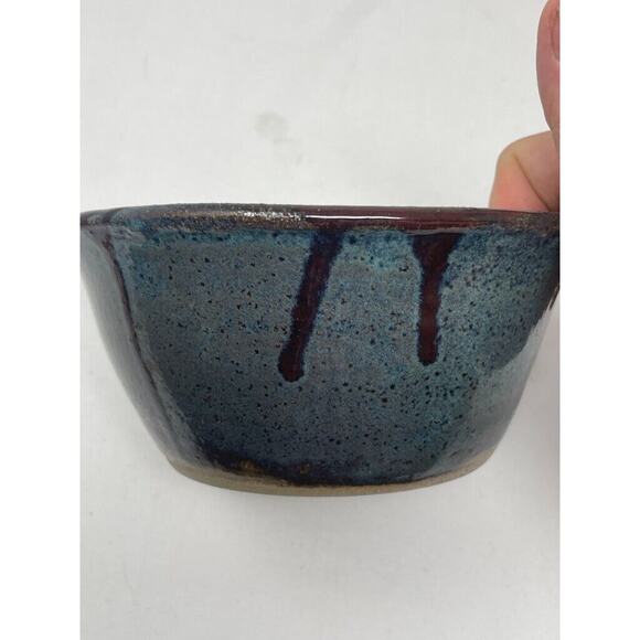 Hand Thrown Pottery Bowl Dark Cereal Soup - Picture 5 of 6
